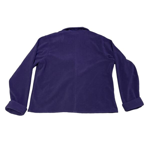 Denim & Co Womens Size XL Purple Cozy Warm Fleece Button Front Jacket Pockets - Picture 3 of 6